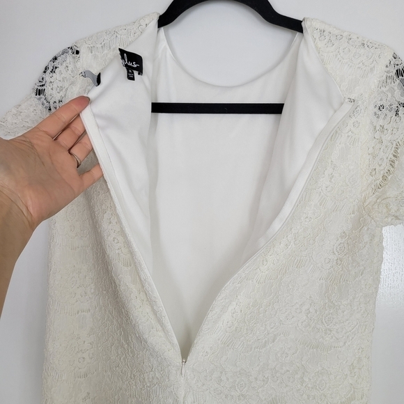 Lulu’s Take Me to Brunch Dress Lace Shift Scalloped Dress Medium - Picture 8 of 13